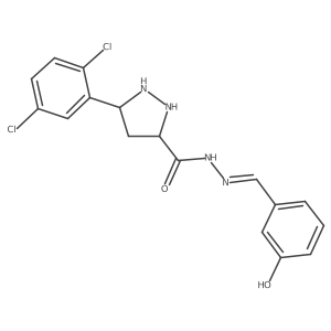 5-(2,5-dichlorophenyl)-N-[(Z)-(3-hydroxyphenyl)methylideneamino]pyrazolidine-3-carboxamide结构式