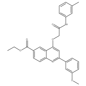 Ethyl 2-(3-methoxyphenyl)-4-(2-oxo-2-(m-tolylamino)ethoxy)quinoline-6-carboxylate Structure