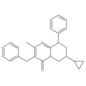 7-benzyl-3-cyclopropyl-8-methyl-1-phenyl-1,2,3,4-tetrahydro-6H-pyrimido[1,2-a][1,3,5]triazin-6-one结构式