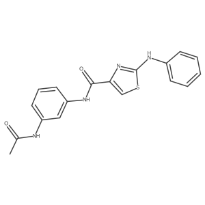 N-(3-acetamidophenyl)-2-(phenylamino)thiazole-4-carboxamide结构式