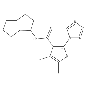 N-cyclooctyl-4,5-dimethyl-2-(1H-tetrazol-1-yl)thiophene-3-carboxamide Structure