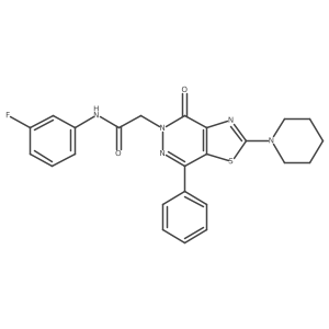 N-(3-fluorophenyl)-2-(4-oxo-7-phenyl-2-(piperidin-1-yl)thiazolo[4,5-d]pyridazin-5(4H)-yl)acetamide结构式