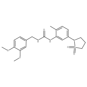 1-(3,4-Dimethoxybenzyl)-3-(5-(1,1-dioxidoisothiazolidin-2-yl)-2-methylphenyl)urea Structure