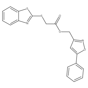 (5-Phenylisoxazol-3-yl)methyl 2-(benzo[d]thiazol-2-ylthio)acetate Structure