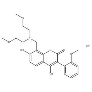8-((bis(2-methoxyethyl)amino)methyl)-4,7-dihydroxy-3-(2-methoxyphenyl)-2H-chromen-2-one hydrochloride结构式