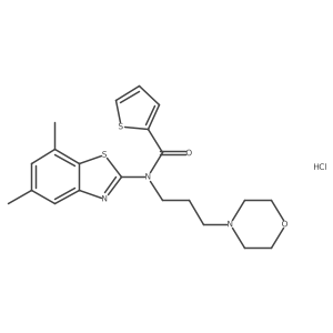 N-(5,7-dimethylbenzo[d]thiazol-2-yl)-N-(3-morpholinopropyl)thiophene-2-carboxamide hydrochloride结构式