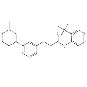 2-{[6-methyl-2-(3-methylpiperidin-1-yl)pyrimidin-4-yl]oxy}-N-[2-(trifluoromethyl)phenyl]acetamide Structure