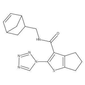 N-(bicyclo[2.2.1]hept-5-en-2-ylmethyl)-2-(1H-tetrazol-1-yl)-5,6-dihydro-4H-cyclopenta[b]thiophene-3-carboxamide Structure