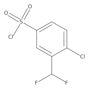 4-Chloro-3-(difluoromethyl)benzenesulfonyl chloride结构式