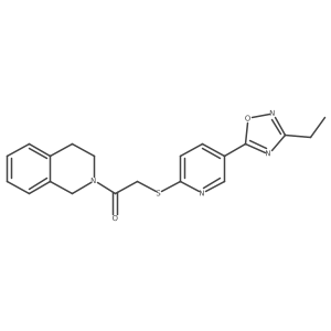 2-{[5-(3-Ethyl-1,2,4-oxadiazol-5-yl)pyridin-2-yl]sulfanyl}-1-(1,2,3,4-tetrahydroisoquinolin-2-yl)ethan-1-one结构式