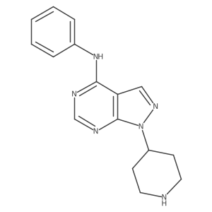 N-Phenyl-1-piperidin-4-ylpyrazolo[3,4-d]pyrimidin-4-amine结构式