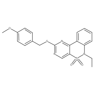 6-ethyl-2-[(4-methoxybenzyl)sulfanyl]-6H-pyrimido[5,4-c][2,1]benzothiazine 5,5-dioxide Structure