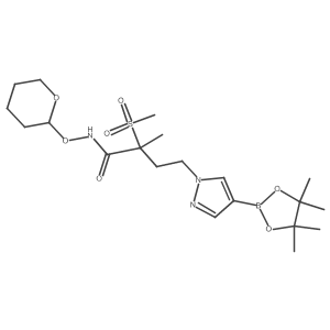 2-methyl-2-(methylsulfonyl)-N-(tetrahydro-2H-pyran-2-yloxy)-4-[4-(4,4,5,5-tetramethyl-1,3,2-dioxaborolan-2-yl)-1H-pyrazol-1-yl]butanamide Structure