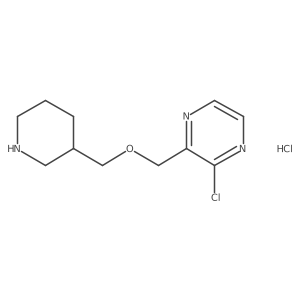 2-Chloro-3-((piperidin-3-ylmethoxy)methyl)pyrazine hydrochloride结构式