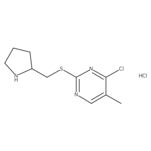 4-Chloro-5-methyl-2-((pyrrolidin-2-ylmethyl)thio)pyrimidine hydrochloride结构式