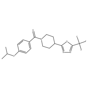 (4-isopropoxyphenyl)-[4-[5-(trifluoromethyl)-1,3,4-oxadiazol-2-yl]-1-piperidyl]methanone Structure