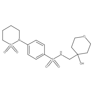 4-(1,1-dioxido-1,2-thiazinan-2-yl)-N-((4-hydroxytetrahydro-2H-pyran-4-yl)methyl)benzenesulfonamide结构式