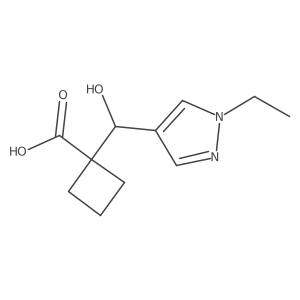 1-[(1-Ethyl-1H-pyrazol-4-yl)-hydroxy-methyl]-cyclobutanecarboxylic acid结构式