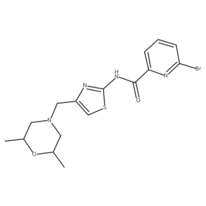 6-bromo-N-{4-[(2,6-dimethylmorpholin-4-yl)methyl]-1,3-thiazol-2-yl}pyridine-2-carboxamide Structure