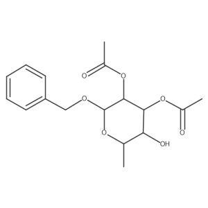 (2R,3R,4R,5S,6S)-2-(Benzyloxy)-5-hydroxy-6-methyltetrahydro-2H-pyran-3,4-diyl diacetate结构式