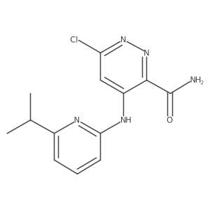 6-Chloro-4-(6-isopropylpyridin-2-ylamino)pyridazine-3-carboxamide结构式