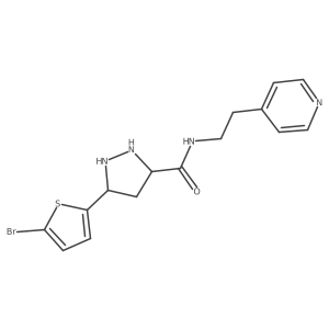 5-(5-bromothiophen-2-yl)-N-(2-pyridin-4-ylethyl)pyrazolidine-3-carboxamide结构式