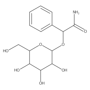 (2S)-2-phenyl-2-[(2R,3S,4R,5R,6S)-3,4,5-trihydroxy-6-(hydroxymethyl)oxan-2-yl]oxyacetamide结构式