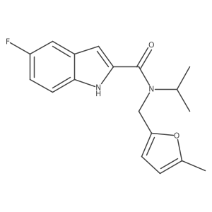 5-fluoro-N-[(5-methylfuran-2-yl)methyl]-N-(propan-2-yl)-1H-indole-2-carboxamide Structure