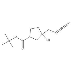 Tert-butyl 3-(azidomethyl)-3-hydroxypyrrolidine-1-carboxylate结构式