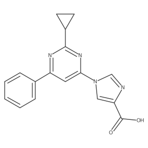 1-(2-Cyclopropyl-6-phenylpyrimidin-4-yl)-1H-imidazole-4-carboxylic acid Structure
