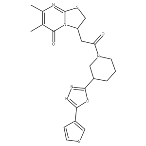 6,7-dimethyl-3-(2-oxo-2-(3-(5-(thiophen-3-yl)-1,3,4-oxadiazol-2-yl)piperidin-1-yl)ethyl)-2H-thiazolo[3,2-a]pyrimidin-5(3H)-one Structure