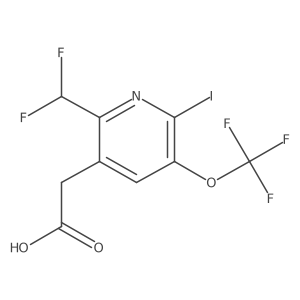2-(2-(Difluoromethyl)-6-iodo-5-(trifluoromethoxy)pyridin-3-yl)acetic acid Structure