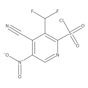 4-Cyano-3-(difluoromethyl)-5-nitropyridine-2-sulfonyl chloride Structure