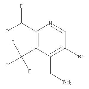 (5-Bromo-2-(difluoromethyl)-3-(trifluoromethyl)pyridin-4-yl)methanamine Structure