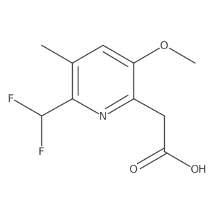 2-(Difluoromethyl)-5-methoxy-3-methylpyridine-6-acetic acid Structure