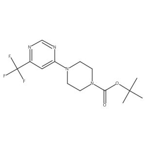 Tert-butyl 4-[6-(trifluoromethyl)pyrimidin-4-yl]piperazine-1-carboxylate结构式