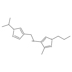 3-methyl-N-{[1-(propan-2-yl)-1H-pyrazol-4-yl]methyl}-1-propyl-1H-pyrazol-4-amine结构式
