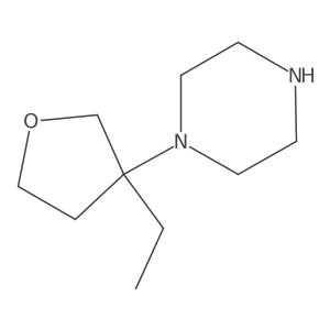 1-(3-Ethyloxolan-3-yl)piperazine结构式