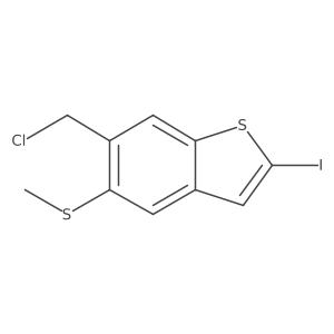 Benzo[b]thiophene, 6-(chloromethyl)-2-iodo-5-(methylthio)-结构式