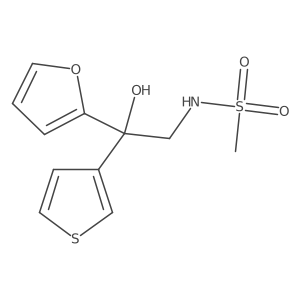 N-(2-(furan-2-yl)-2-hydroxy-2-(thiophen-3-yl)ethyl)methanesulfonamide结构式
