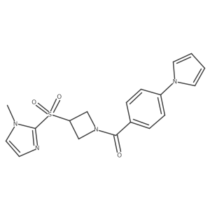 (4-(1H-pyrrol-1-yl)phenyl)(3-((1-methyl-1H-imidazol-2-yl)sulfonyl)azetidin-1-yl)methanone结构式