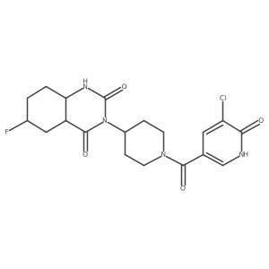 3-[1-(5-chloro-6-oxo-1H-pyridine-3-carbonyl)piperidin-4-yl]-6-fluoro-4a,5,6,7,8,8a-hexahydro-1H-quinazoline-2,4-dione Structure