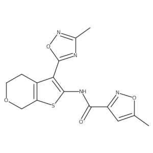 5-methyl-N-(3-(3-methyl-1,2,4-oxadiazol-5-yl)-5,7-dihydro-4H-thieno[2,3-c]pyran-2-yl)isoxazole-3-carboxamide Structure