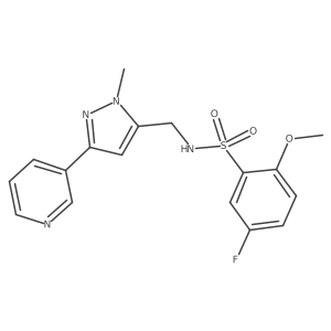 5-fluoro-2-methoxy-N-((1-methyl-3-(pyridin-3-yl)-1H-pyrazol-5-yl)methyl)benzenesulfonamide Structure