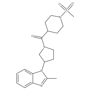 (3-(2-methyl-1H-benzo[d]imidazol-1-yl)pyrrolidin-1-yl)(1-(methylsulfonyl)piperidin-4-yl)methanone结构式