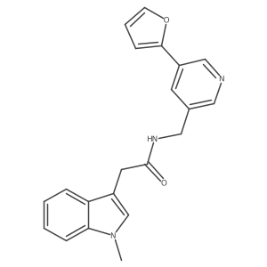 N-((5-(furan-2-yl)pyridin-3-yl)methyl)-2-(1-methyl-1H-indol-3-yl)acetamide Structure