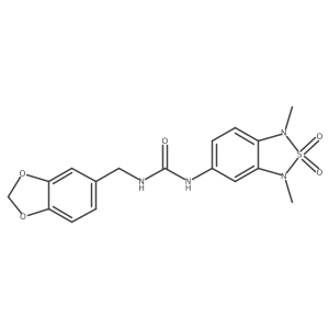 1-(Benzo[d][1,3]dioxol-5-ylmethyl)-3-(1,3-dimethyl-2,2-dioxido-1,3-dihydrobenzo[c][1,2,5]thiadiazol-5-yl)urea Structure
