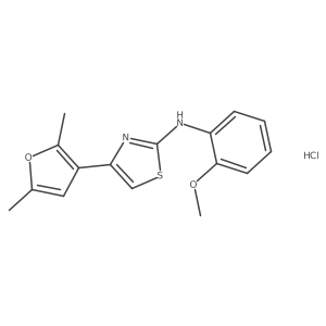 4-(2,5-dimethylfuran-3-yl)-N-(2-methoxyphenyl)thiazol-2-amine hydrochloride Structure
