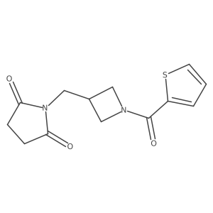 1-{[1-(Thiophene-2-carbonyl)azetidin-3-yl]methyl}pyrrolidine-2,5-dione结构式