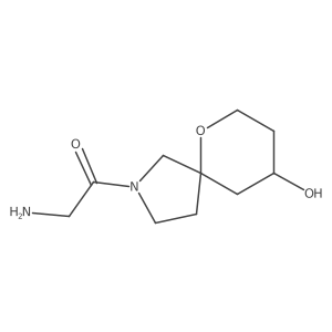 2-Amino-1-(9-hydroxy-6-oxa-2-azaspiro[4.5]decan-2-yl)ethan-1-one结构式